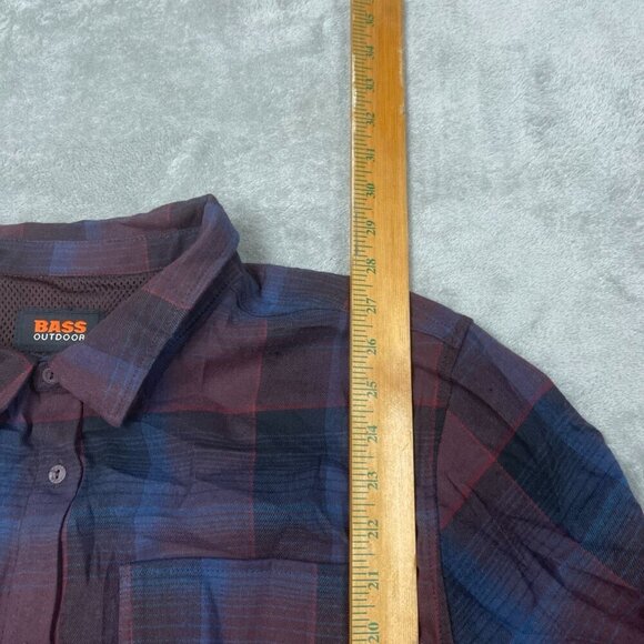 Bass Outdoor XL Stretch Flannel Shirt Fudge Plaid Cotton-Polyester NWT 6434 - Picture 6 of 8